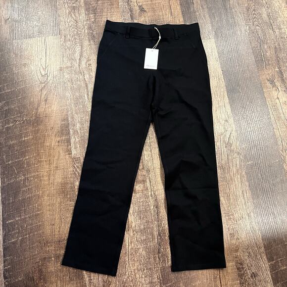 NWT Quince Women's Black Ultra-Stretch Ponte Pant Straight Leg M Petite Career - Picture 2 of 7